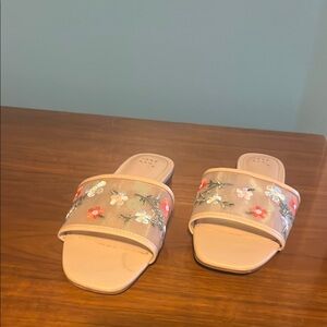 a new day Floral Embroidered Sandals - Cream